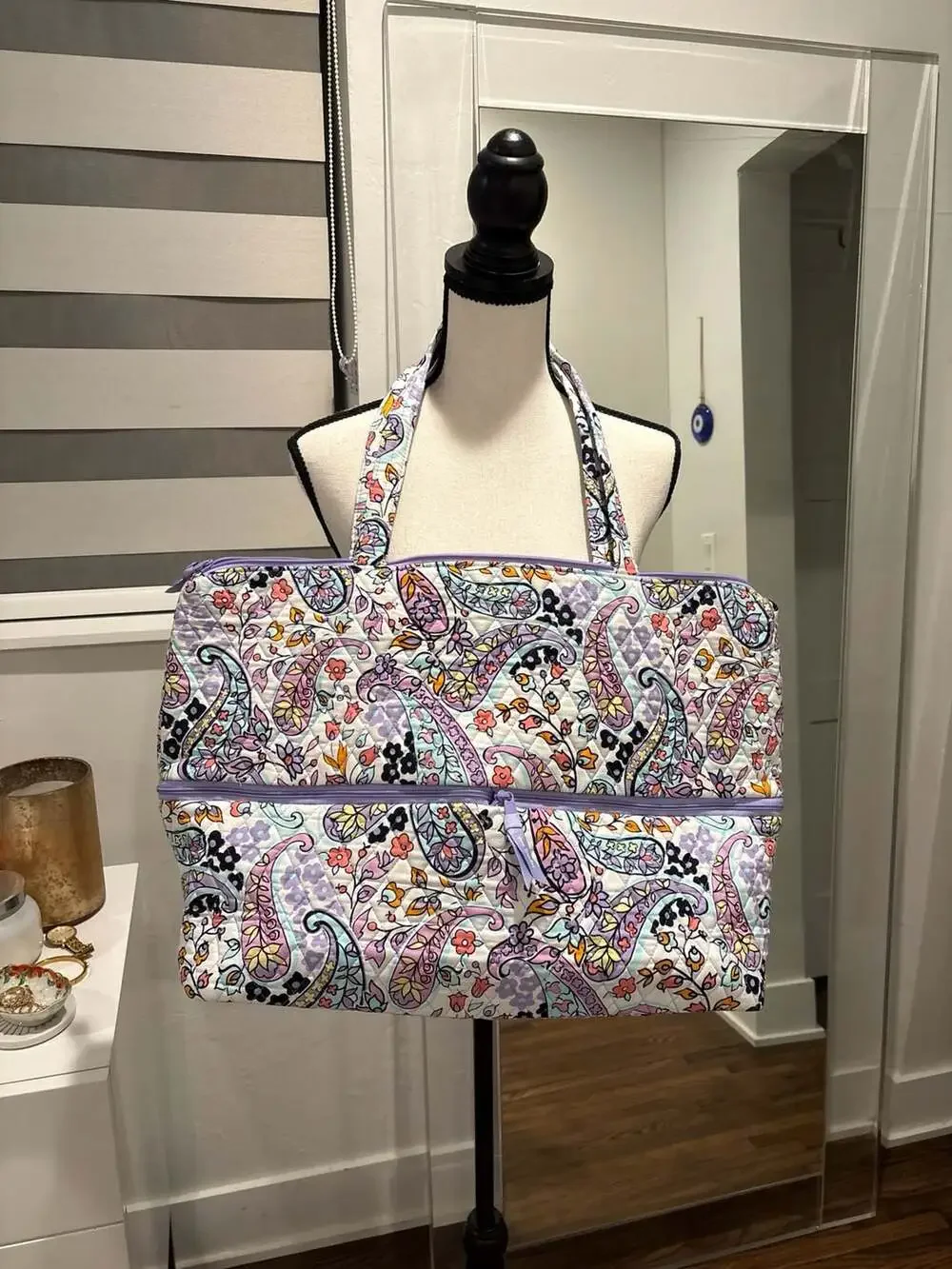 Vera Bradley Maddalena Paisley Large Expandable Travel Tote Bag NWOT
